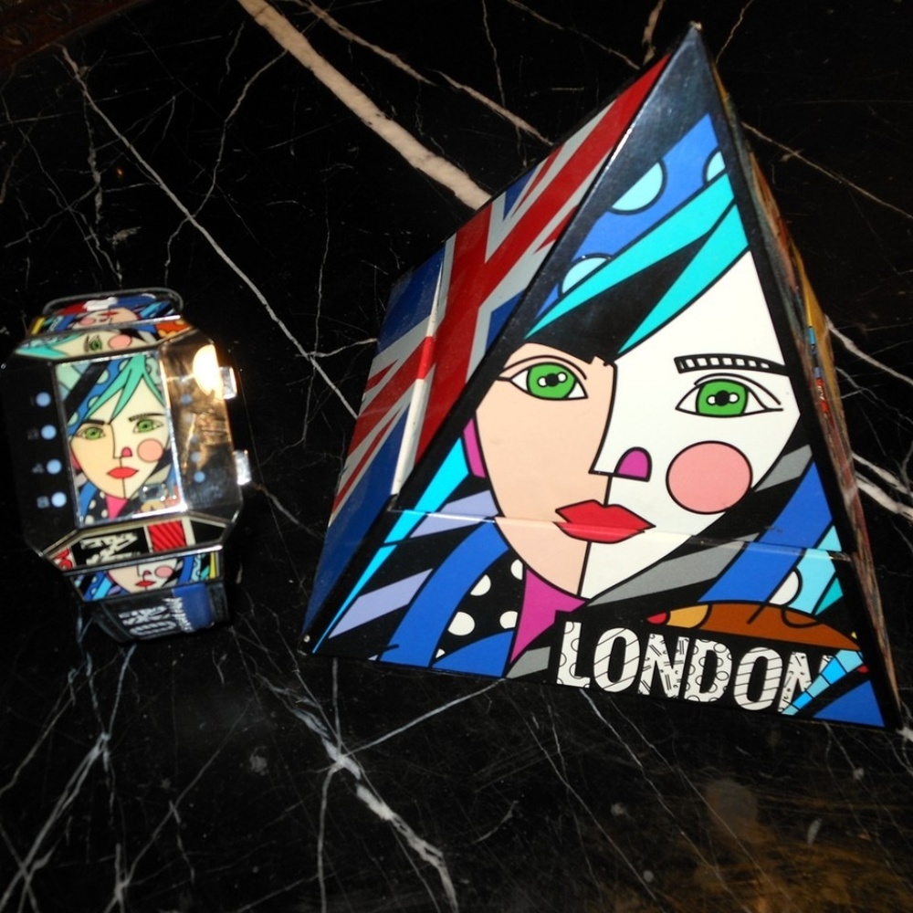 The One Britto Binary Watch Rare Collector Retired HAND SIGNED by Romero Britto